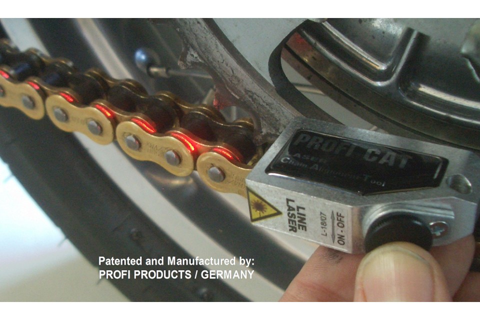 Boîtier aligne chaîne PROFI PRODUCTS SE-CAT version faisceau laser chaîne/courro
