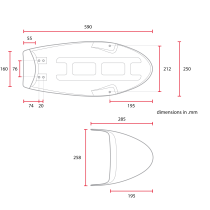 C RACER Selle bi-place avec capot de selle pour SR400 / SR500 CARB noire